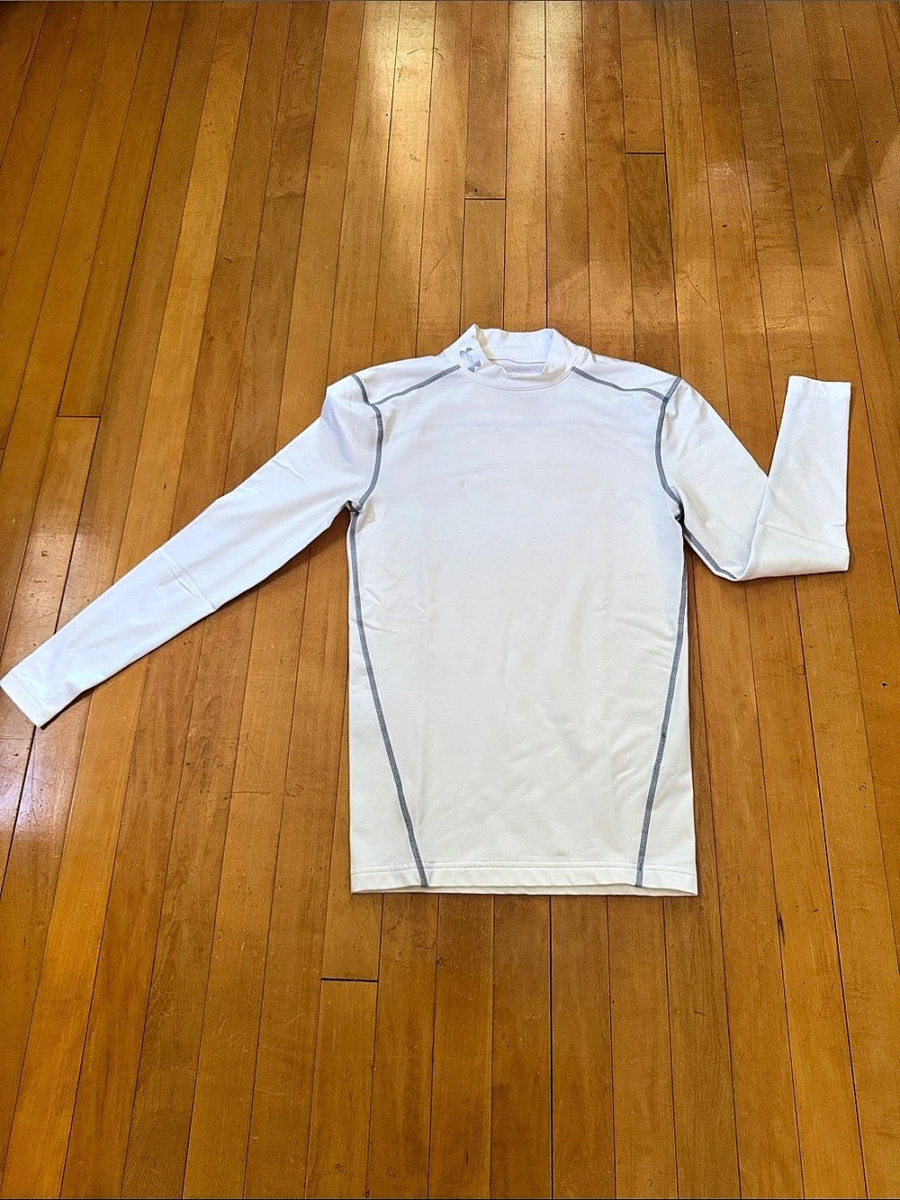 Under Armour ColdGear Compression Long Sleeve Top White & Gray men’s Medium